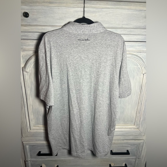 Travis Mathew Wildwood Golf‎ Polo Cotton Striped Heather Light Gray Preppy - Picture 9 of 10